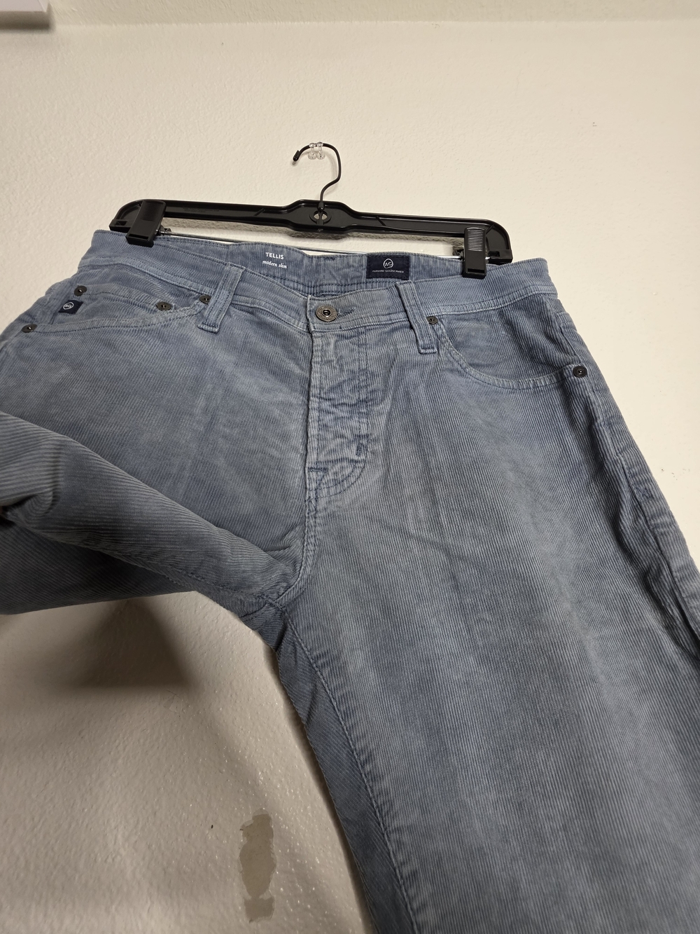 AG Adriano Goldschmied Tellis Modern Slim Light Wash Blue Corduroy Jeans Sz 30 - Picture 8 of 13